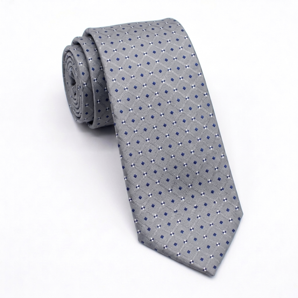 gray pattern Tie - Turkish made