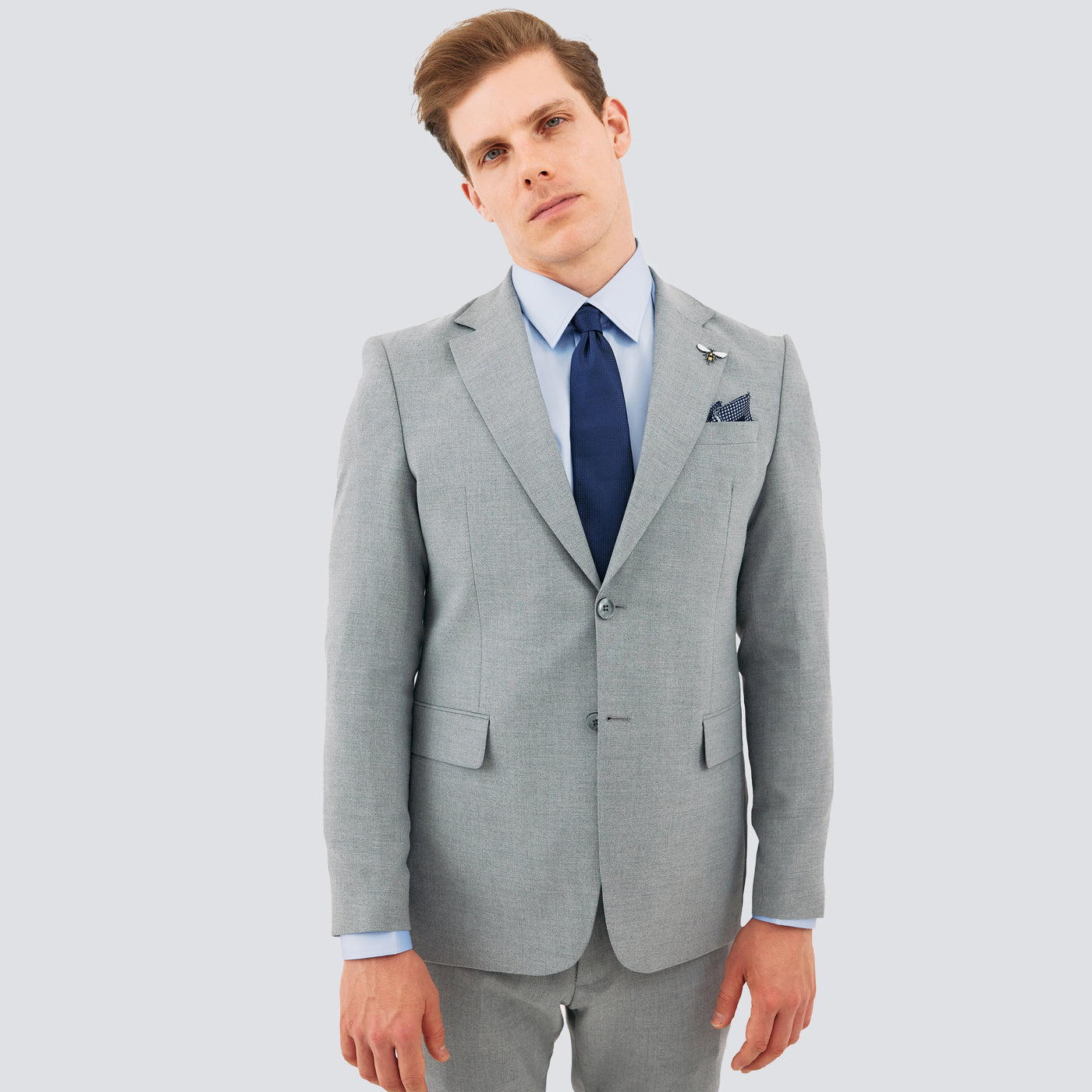 gray formal suit