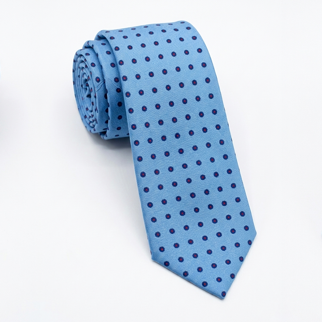 light blue dots Tie-Turkish Made