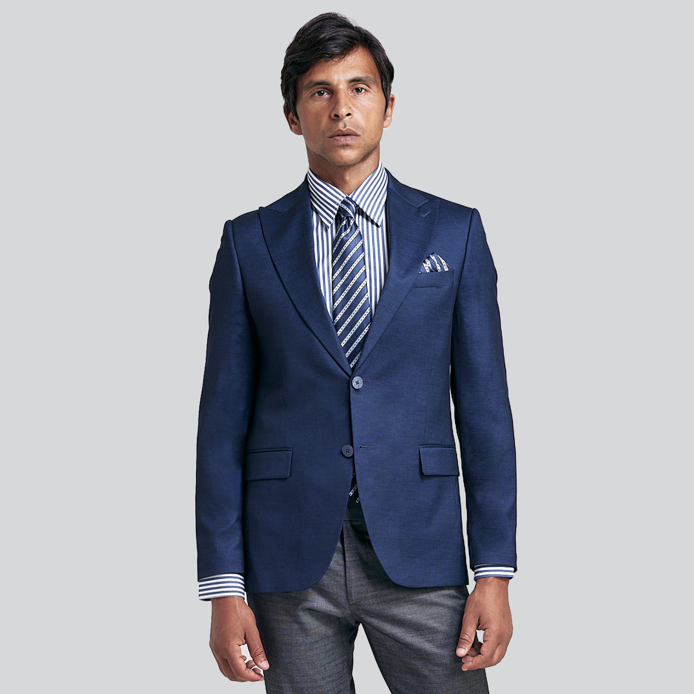 Slim Fit Smart Suit - Light Blue Vest