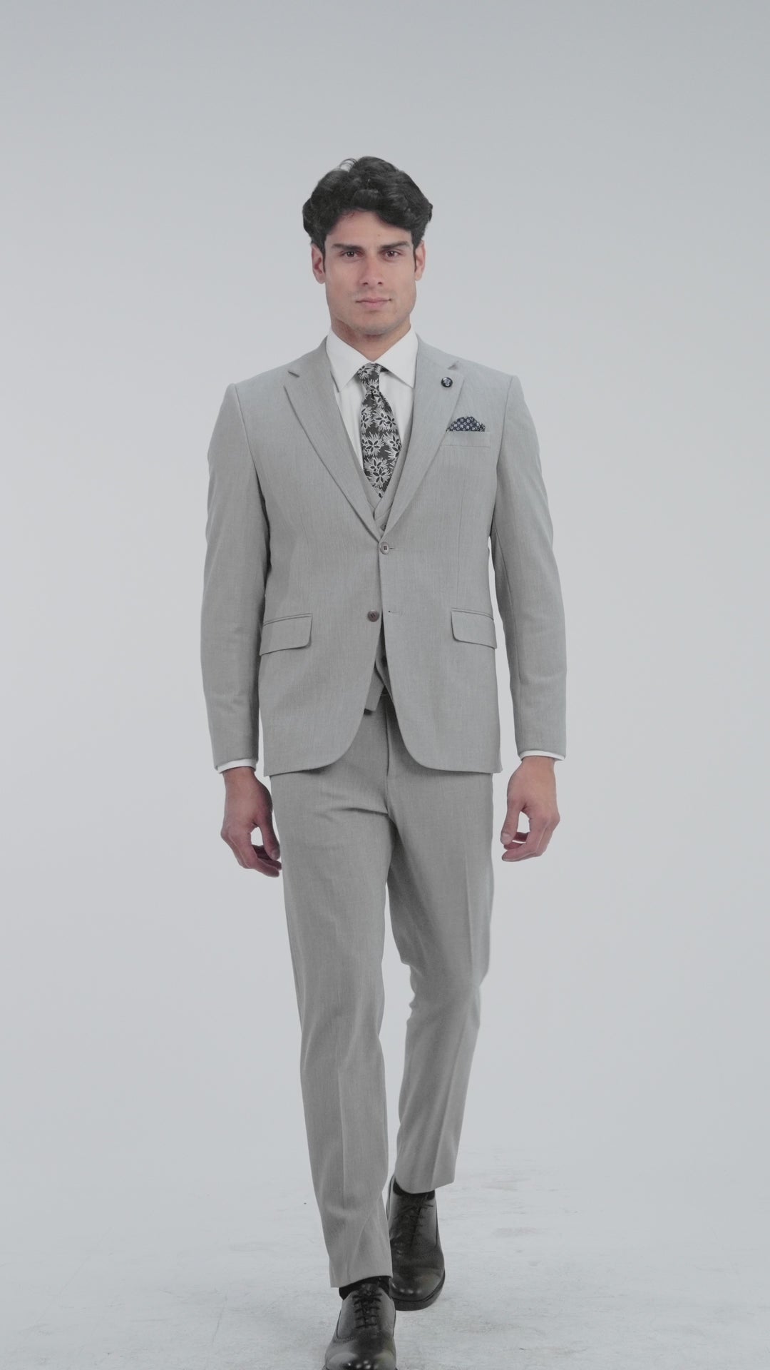 Slim Fit gray Formal Suit - Turkish made