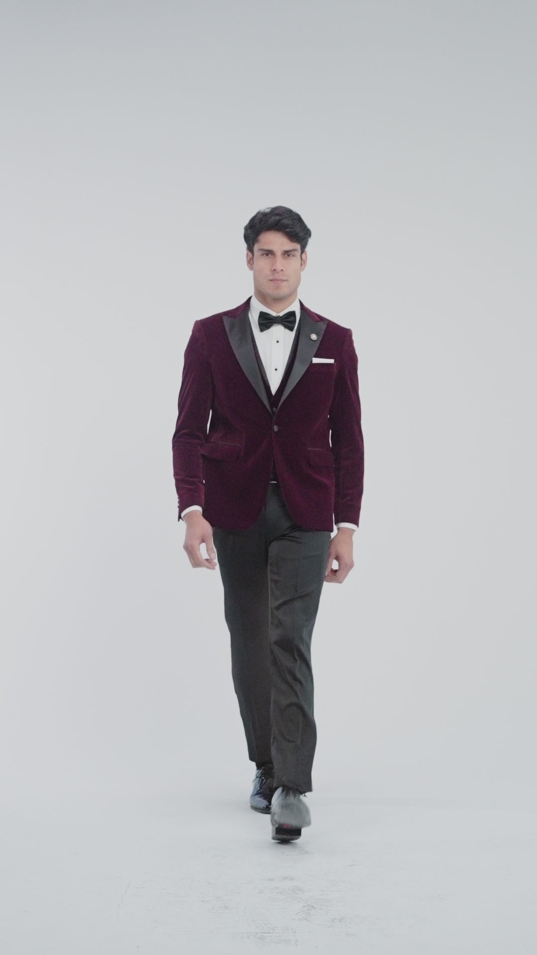 Slim Fit Velvet Bordo Tuxedo Suit - Turkish made