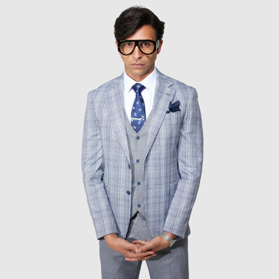 slim fit grey smart suit