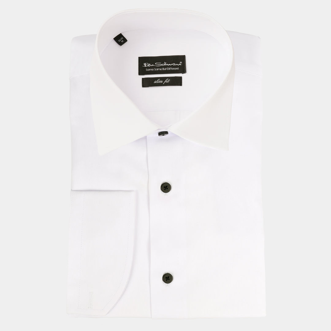 Slim Fit White Formal Cotton Shirt