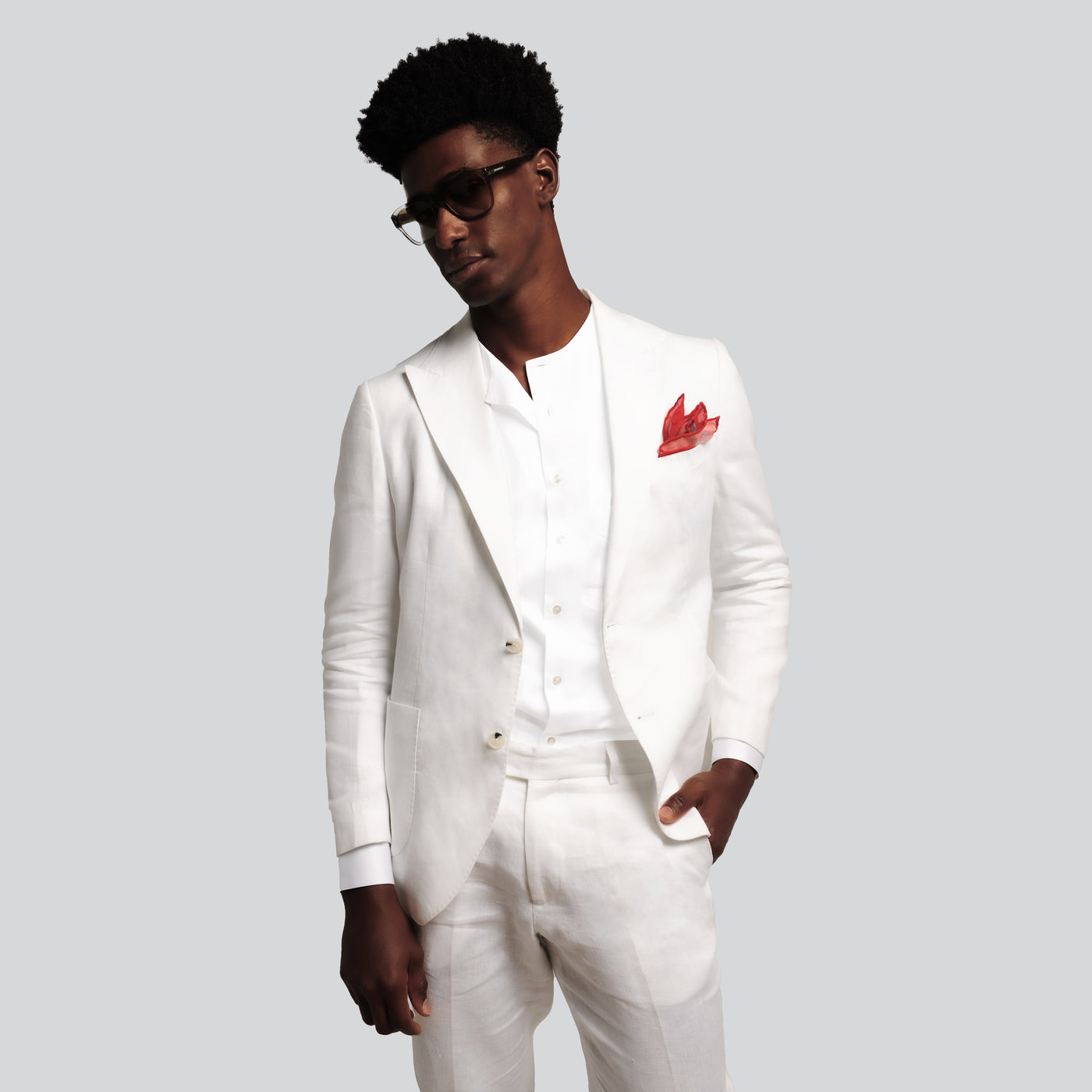 White Linen Smart Suit