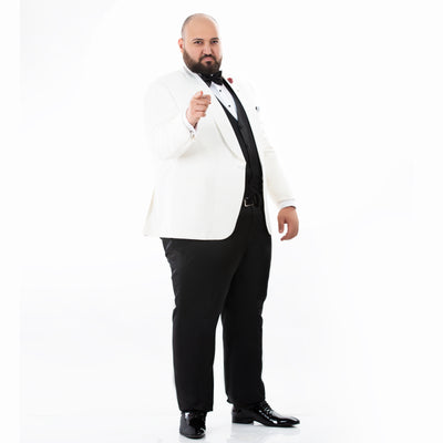 Plus Size Off white Tuxedo Suit