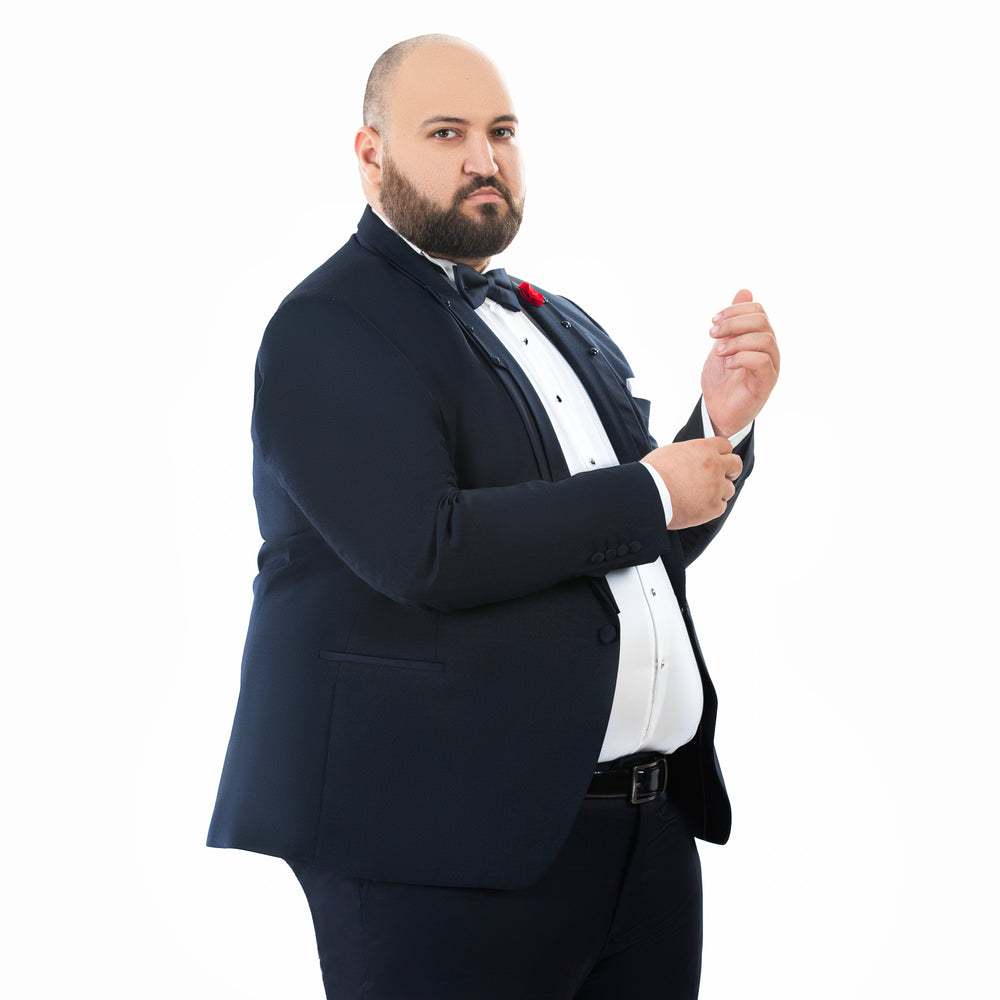 Plus Size Tuxedo Navy Suit