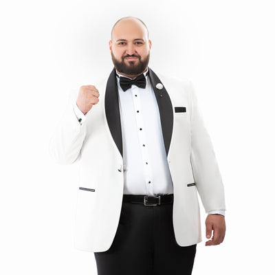 Plus Size Off white Tuxedo Suit