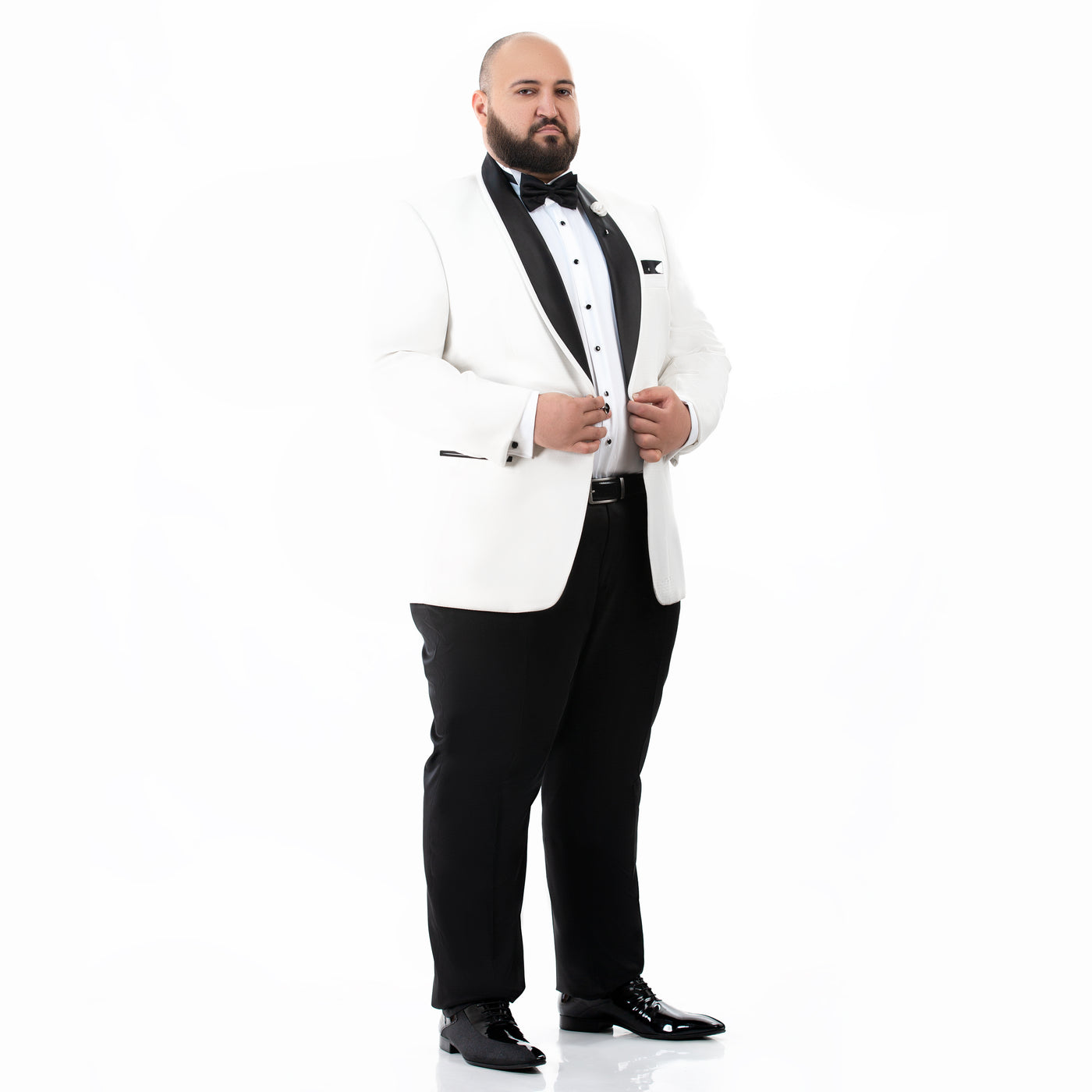 Plus Size Off white Tuxedo Suit